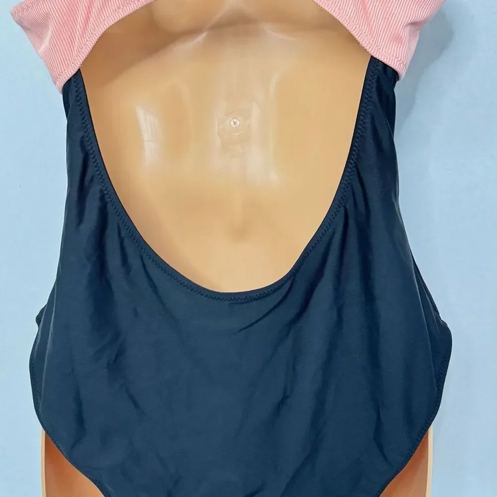 Beachsissi Swim One piece bathing suit peach black Women Large New Resort wear - Picture 11 of 13